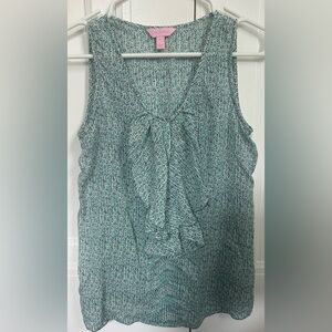 Lilly Pulitzer Women’s Eliza Silk Ruffle V Neck Blouse